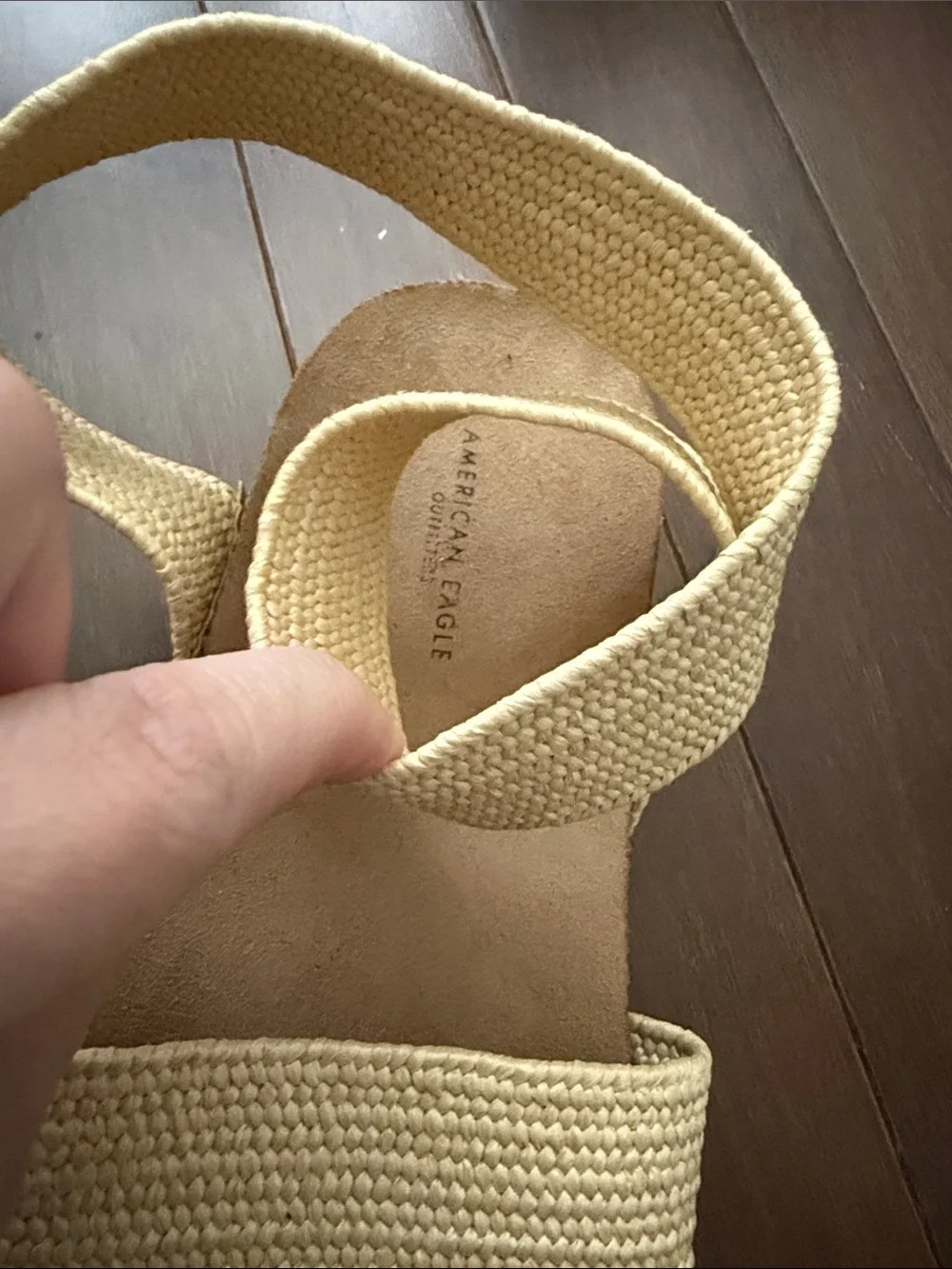 Woven Strap Espadrille Platform Sandal - Beige